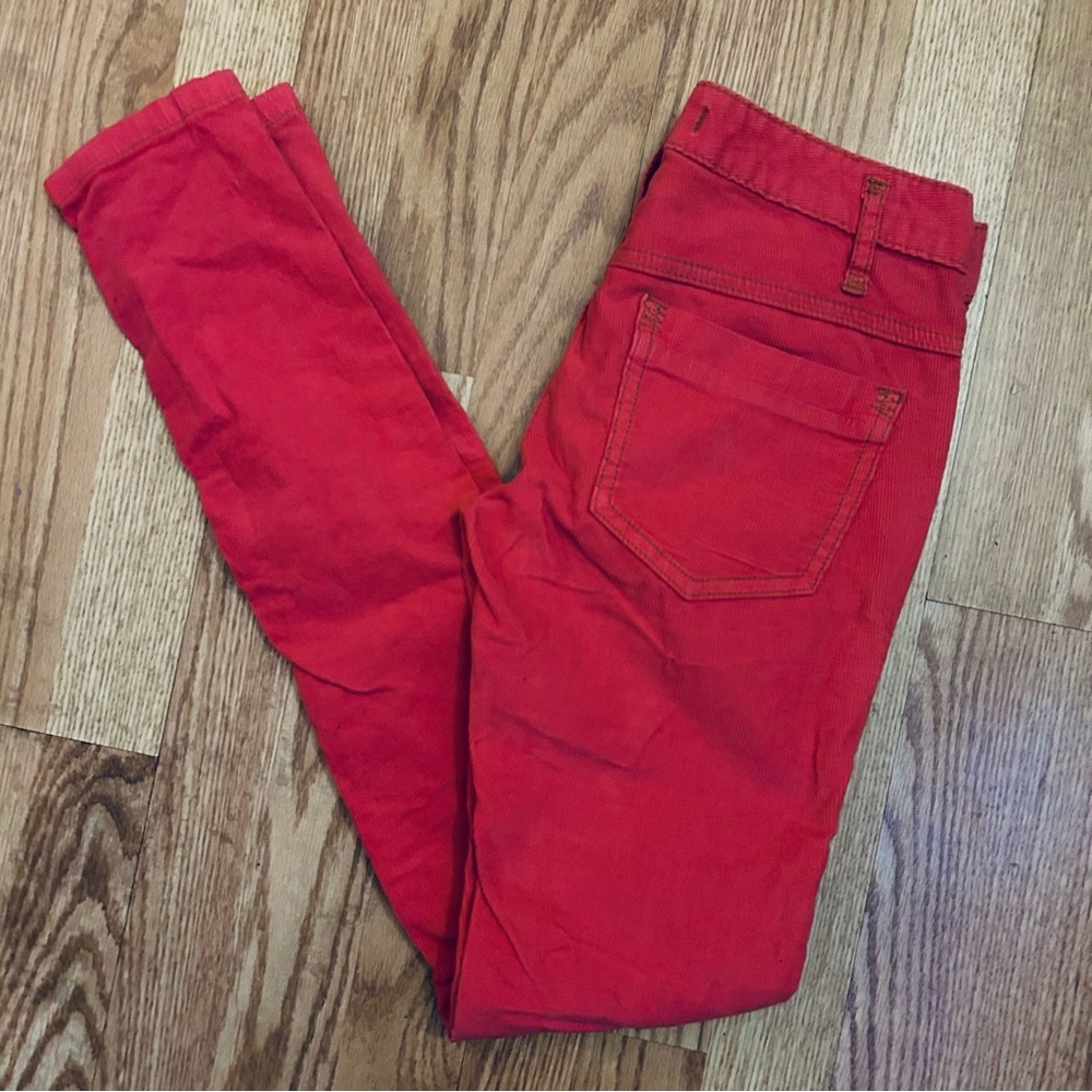 Free People Red Corduroy Pants Straight Leg Size 25 - Picture 12 of 12